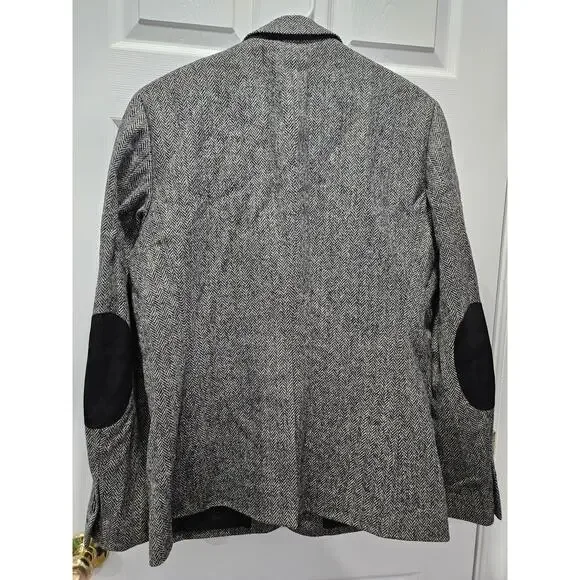 Burberry Men's Black Wool Tweed Suit Blazer Suit Jacket Size 52 - Picture 5 of 10